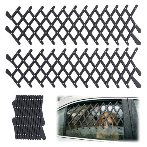2 Pcs Car Truck Window Pet Gate Extendable Window Guards for Dogs Puppy Ventilation Grill Mesh Vent, Security Lattice 1