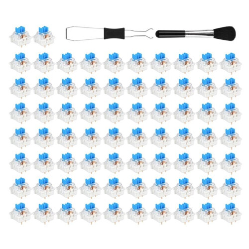Keyboard Switches with  Puller,3-PIN  Keyboard Clicker Replacement Dustproof Mechanical 72Pack