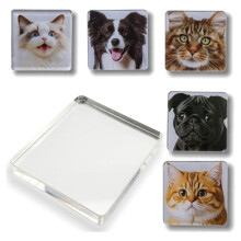 Set of 18 Magnets for Crafts & Design Yourself - 5 X 5 cm Clear Photo Magnets Acrylic Fridge Magnetsfor DIY Decoration