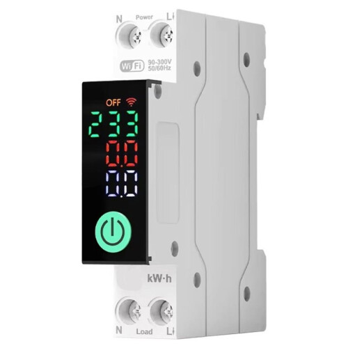 DIY GO Tuya WIFI   Circuit Breaker Voltage Current  Display Protector Overload Protection Relay Memory