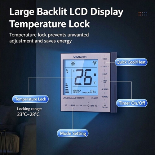 K-680E Universal Air Conditioner Remote Control Wall-Mounted Air Conditioner Remote Control 2