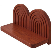 Boho Arch Wood Shelf - 2-in-1 Floating Wall Mount Storage Rack for Bohemian Home Decor, Nursery, Living Room