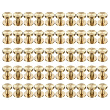 Lot de 50 Vis Chicago M4x6 mm, Diamètre 10 mm, à Tête Moletée, en Laiton, pour la Fabrication de Ceintures en Cuir, Sacs, Objets Artisanaux et