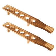 2er-Set Schnapsglastabletts Aus Holz mit 6 Löchern, Weinglastabletts für 1,7-Zoll-Gläser, Bar-Party-Verkostungsdisplay