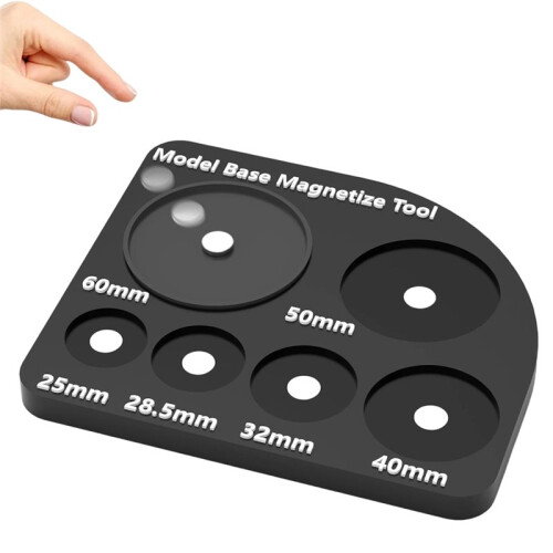 Miniature Base Magnetize Tool, Fast Magnet Positioning Tool for Model Bases Miniature Base Magnetizer Jig 6 Sizes