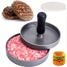 Hamburger Meat Press Patty Maker Stainless Steel Hamburger Mold Non-Stick Burger Meat Maker with 100 Patty Papers