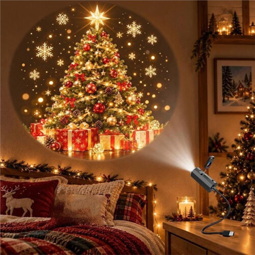 Christmas LED Night Lights LED Projection Lamp USB Powered USB Atmosphere Creator Lamp Theme 12 Christmas Patterns 2