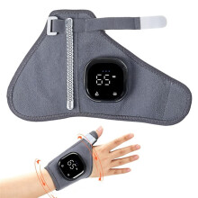 Pols-Duimbrace met Warmtemassage, Draadloze Ondersteuning met Veerstrips, 3 Warmtestanden en 5 Vibratiestanden, Led-Display, 3000 MAh