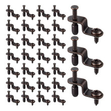 30 Pack Adjustable Glass Retainer Clips for Cabinet Doors,Display Case Holder Clips with Vinyl Tip & Nylon Washer