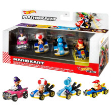 Hot Wheels Mario Kart 4 Pack Diecast Cars 1:64