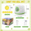 (white&Green) Automatic Dog Ball Launcher with 5 Balls 3 Adjustable Launch 7