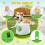 (white&Green) Automatic Dog Ball Launcher with 5 Balls 3 Adjustable Launch 5