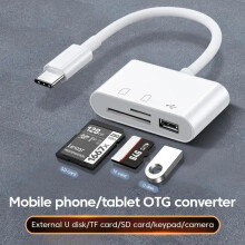 Type C 3 in 1 Hubs Multi Port TF SD Memory Card Reader USB Hub Converter for Phone Samsung Xiaomi Macbook USB C Adapter