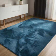 Benuta Tapete de Sala Furry, Turquesa, 160x230 cm, Pele Sintética, Base Antiderrapante, Lavável
