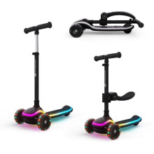 2-in-1 Scooter (Sitz) - KINDERKRAFT - RAKET UP - Abnehmbarer verstellbarer Sitz - RGB LED Räder - Zusammenklappbar