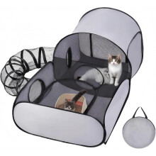 Parque para Gatos e Cães, Dobrável e Portátil, com Túnel de Exercício, Tecido, Tamanho M 100 x 50 x 70 cm