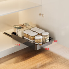 Uitneembare ladekast met soft-close geleider, roestvrij staal, zwart, 20cm