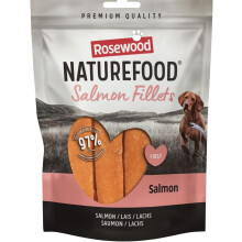 Rosewood Naturefood, Filetes de Salmão para Cães, 1 kg, 97% Salmão, Rico em Proteína, Baixo em Gordura, Snack Natural sem Cereais