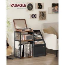 VASAGLE platensupport, 30x81x69 cm, voor vinylplaten en draaitafels, rustiek bruin