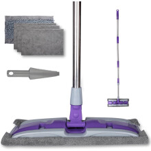 Flacher Haushaltsmopp zum Putzen, drehbar, teleskopierbar, verstellbar, Set — flachmopp set, bodenwischer teleskop