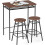 HOMCOM conjunto de mesa e 2 bancos de bar, estilo industrial, castanho 1