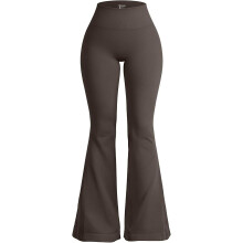 Damen Schlaghose Leggings Yoga Hoher Bund Elastisch Braun M — damen schlaghose, yogahose damen, leggings hoher bund