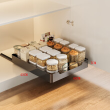 Uitneembare ladekast, roestvrij staal, zwart, 40cm, verstelbare lade voor keuken