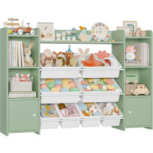 FOREHILL móvel de arrumação de brinquedos, conjunto de 8 caixas extraíveis, verde