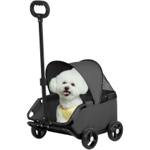 Carrinho para Gatos e Cães Pequenos Dobrável, Capacidade 7 kg, Tecido Oxford e Metal, Para Passeios e Viagens