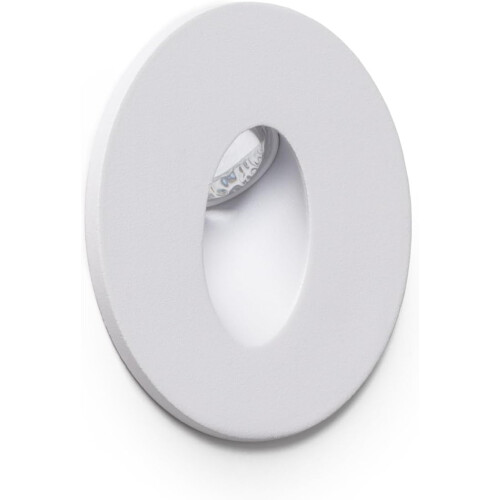 LEDKIA Baliza LED de Parede Circular Adam, 3000K, Branco, Alumínio, para sinalização e passadiços