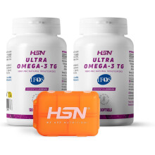 HSN Ultra Omega-3 TG 1000mg IFOS, conjunto de 2x 120 pérolas com pastilheiro semanal