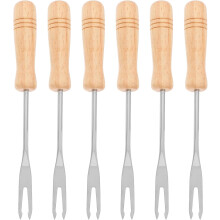 Conjunto de 6 garfos de madeira para fondue, multicolor, 12,5 cm