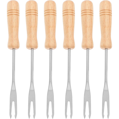 Conjunto de 6 garfos de madeira para fondue, multicolor, 12,5 cm