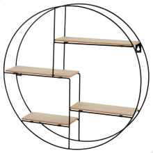 AKTIVE MAX Estante de Parede Redonda, 4 prateleiras, D50x10 cm, Metal e MDF, para Sala de Estar e Quarto
