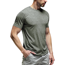 Herren Sport-T-Shirt Atmungsaktiv Schnelltrocknend Elastisch Grau S