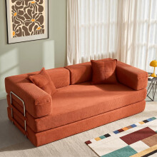 YINIX sofá cama de 3 lugares, 200cm, sofá de chão modular em tecido, dobrável, verde