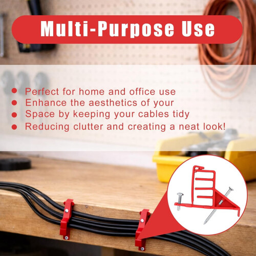 100 Pack Multi-Cable Staples with Nails, Cable Stackers Electrical Wire Stacker Clips for Organizing Multiple Cables 2
