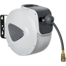 DURHAND Carrete de mangueira de ar comprimido, 20 m, rebobinamento automático, cinzento