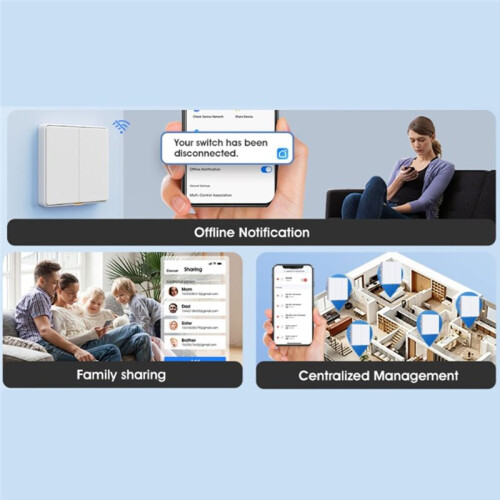 Tuya WIFI   2-Gang Wall , for  Assistant APP Scheduling  Voice Control 2
