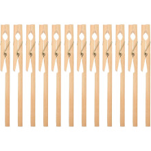 Conjunto de 12 pinças para tubos de ensaio em madeira, 18,00 x 1,50 x 1,20 cm, para química e educação