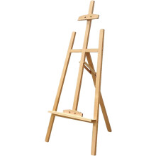 Cavalete de madeira natural, ajustável em altura e ângulo, dobrável e portátil, 145 cm