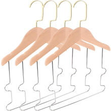 conjunto de 4 cabides de madeira maciça para roupa infantil, cor sortida