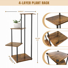 EFAN plantenrek, 4 niveaus, metaal en hout, 80x30x30 cm, voor binnen en buiten