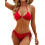 Damen Badeanzug Bikini-Set Zweiteilig Rot XL 1