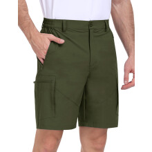 Herren Kurze Cargo-Shorts Trekking Schnelltrocknend Grün L