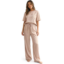 Damen Satin Pyjama-Set Tall Zweiteiliger Sommer-Loungewear-Set Locker geschnitten — damen schlafanzug satin