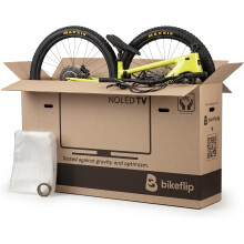 Bikeflip caixa de envio para bicicletas, cartão de onda dupla, 155 x 34 x 83 cm, para transporte e viagens