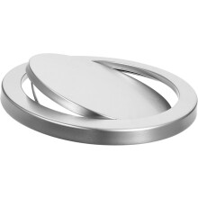 Tampa para balde do lixo redonda, aço inoxidável, 30 cm, prata, design abatível para espaços públicos