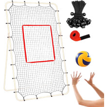 Red de treino de voleibol, ajustável, malha de 3,8 cm, 28 cordas elásticas, para interior e exterior