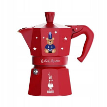 Bialetti Moka Express 3 kopjes (150 ml) - Rood "Vrolijk Kerstfeest"